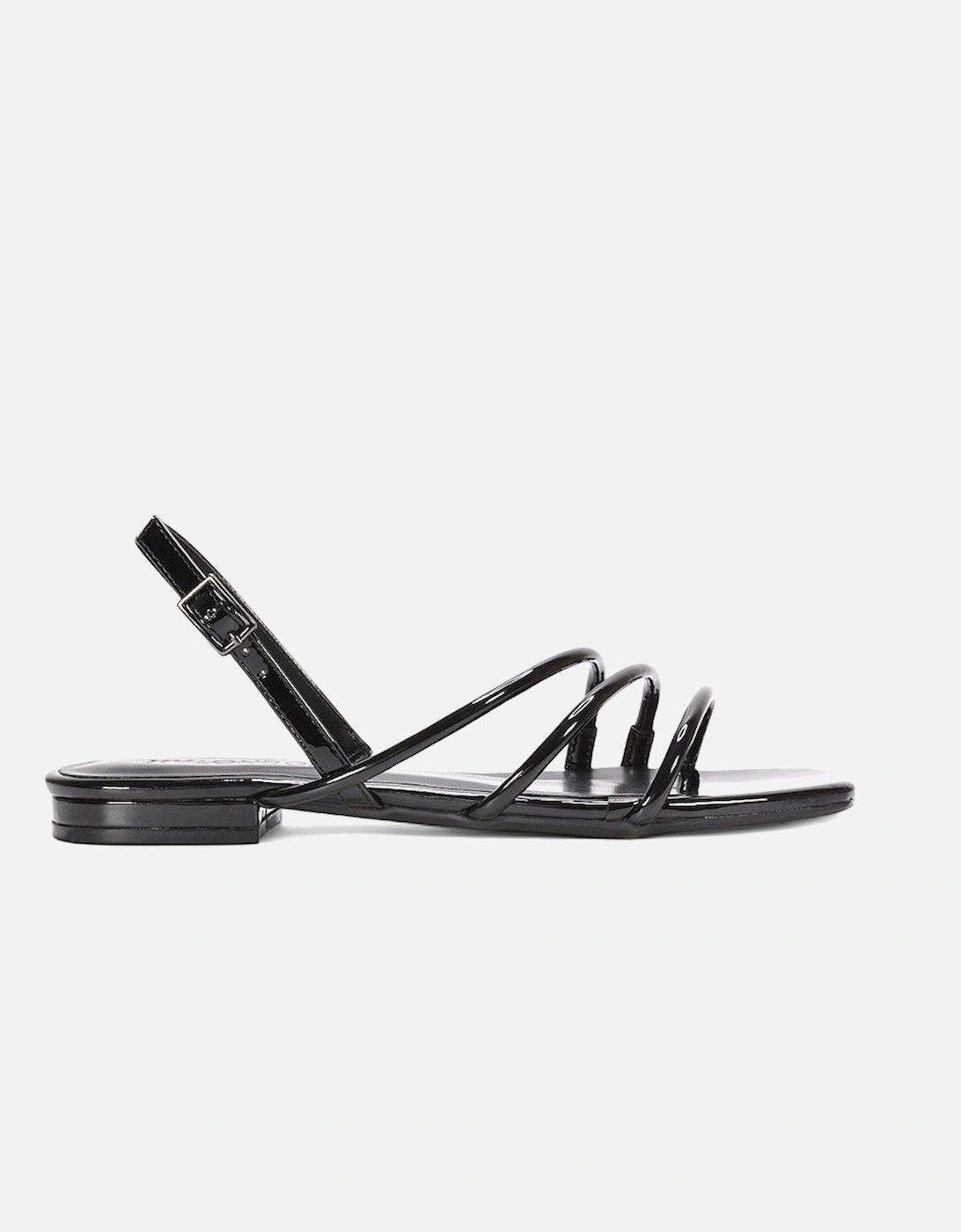 'Mary' Square Toe Strappy Slingback Flat Sandals, 2 of 1