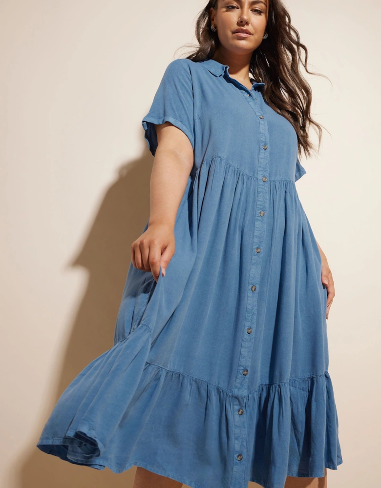 Maxi Chambray Shirt Dress