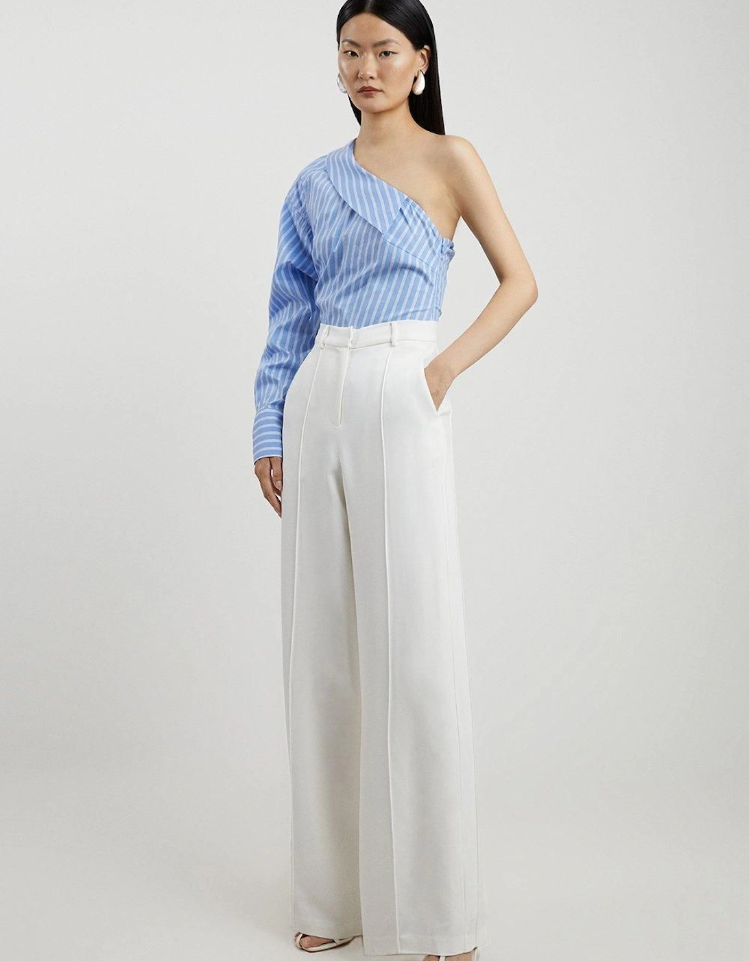 Petite Premium Woven Viscose Crepe Wide Leg Trouser, 2 of 1