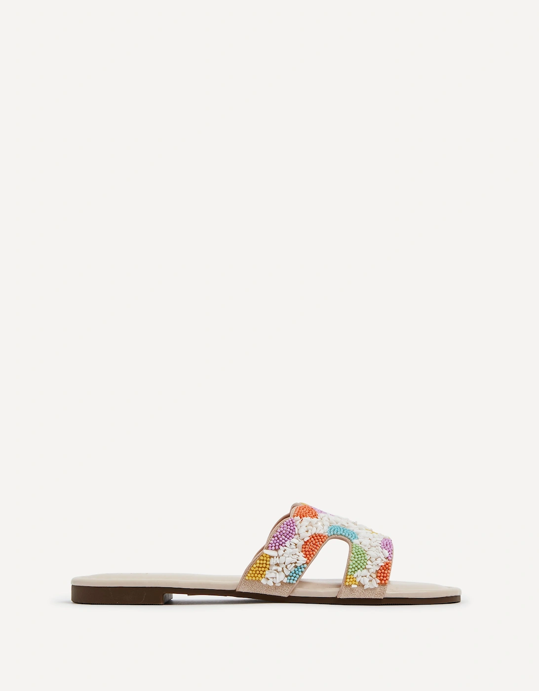 Zahara Nude Faux Leather Embellished Slider Sandal, 2 of 1