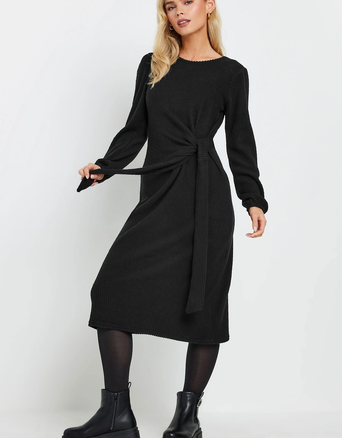 Petite Tie Detail Midi Dress, 2 of 1