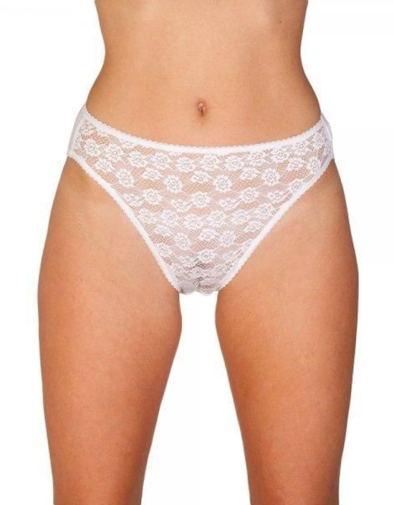 Three Pack Floral Lace Front High Leg Briefs