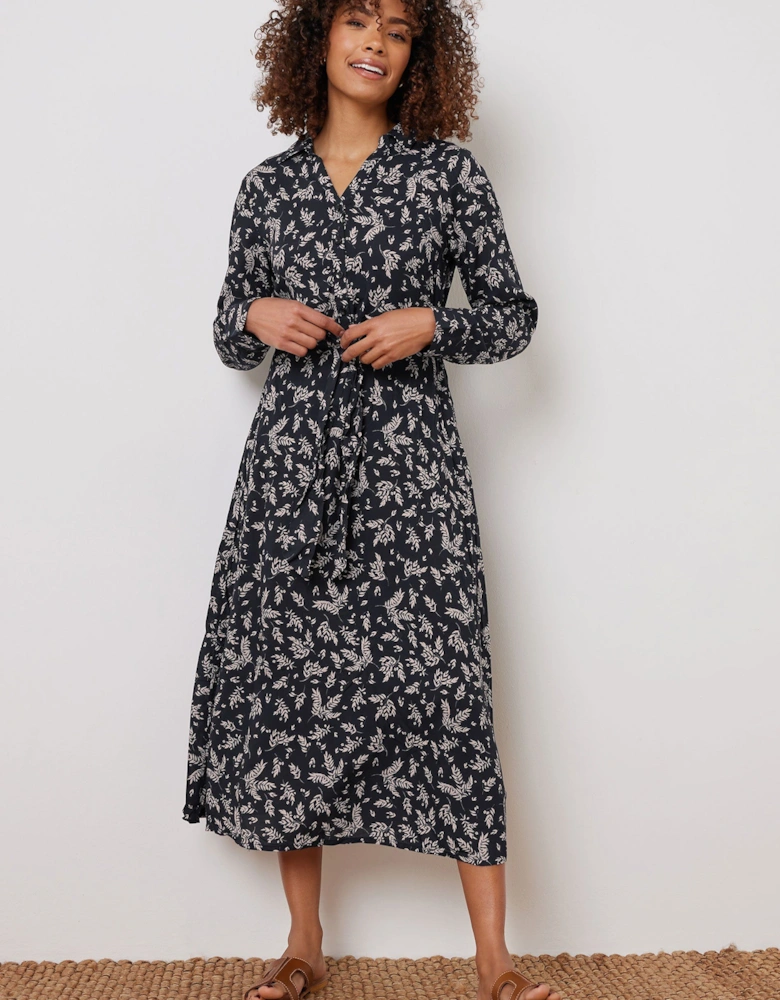 Printed Midi Shirt Dress