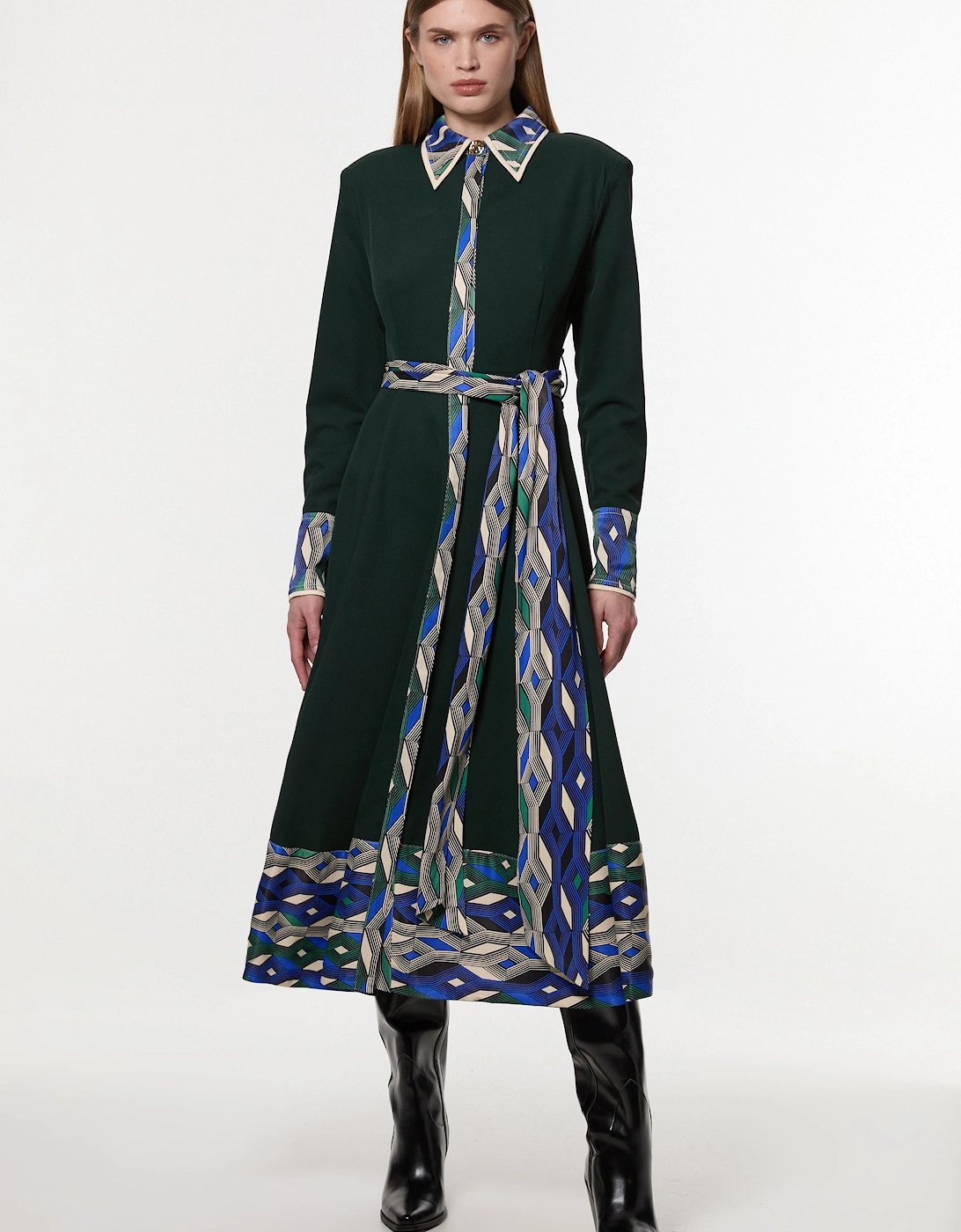 Amelia Graham Printed Twill Border Print Maxi Dress, 2 of 1