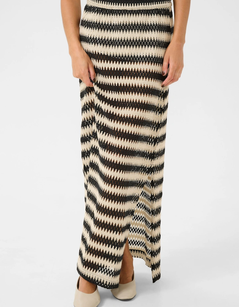 KAmolin Lace Striped Maxi Skirt Striped