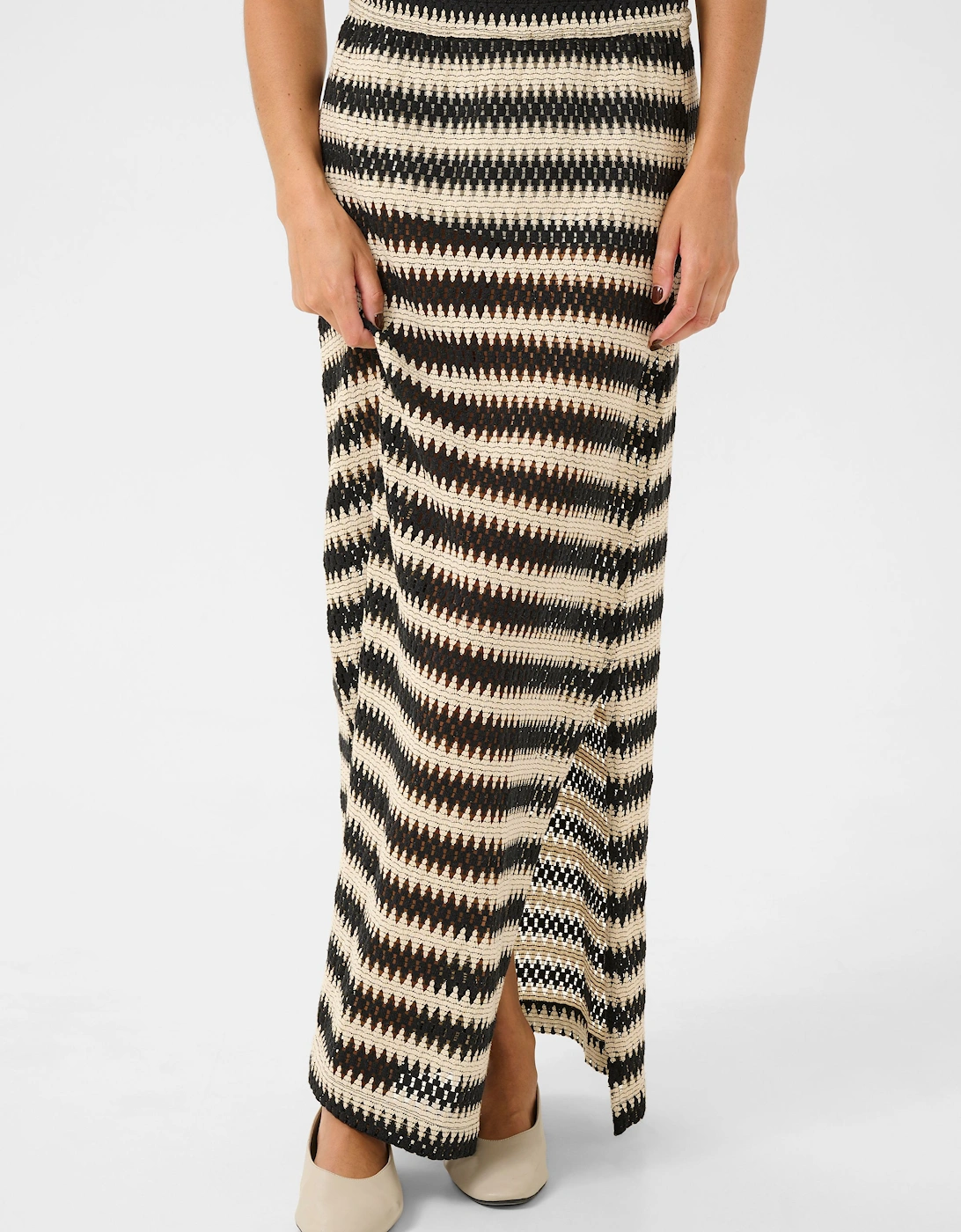 KAmolin Lace Striped Maxi Skirt Striped, 2 of 1