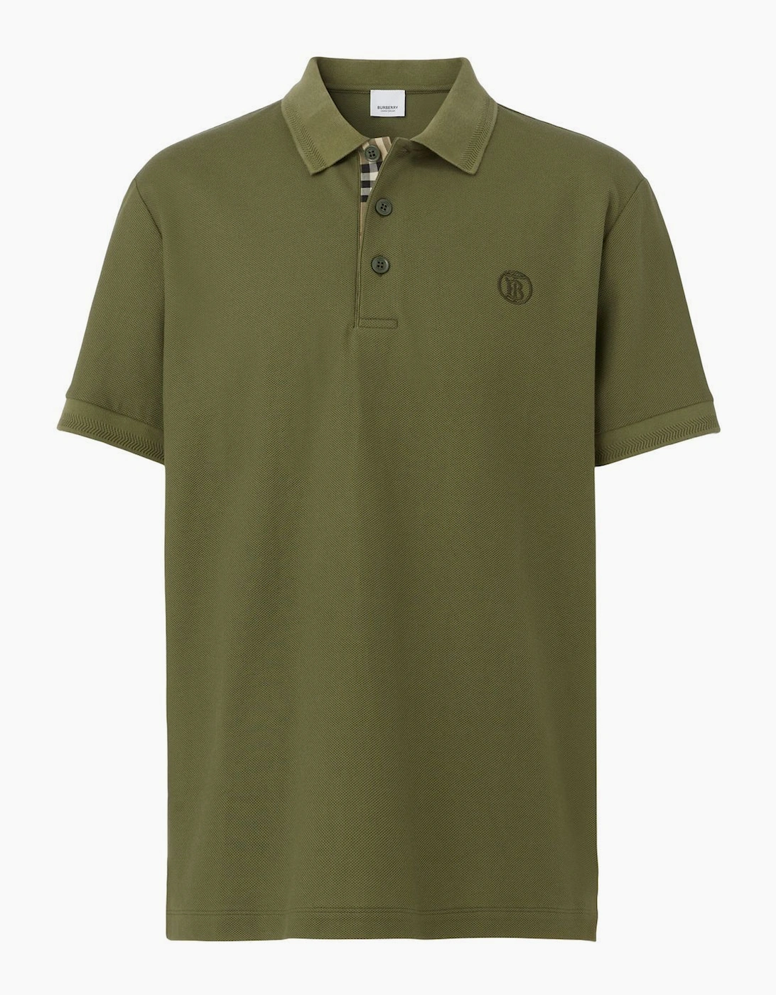 Burberry Men's Burberry Monogram Polo Shirt Olive Green - Tan