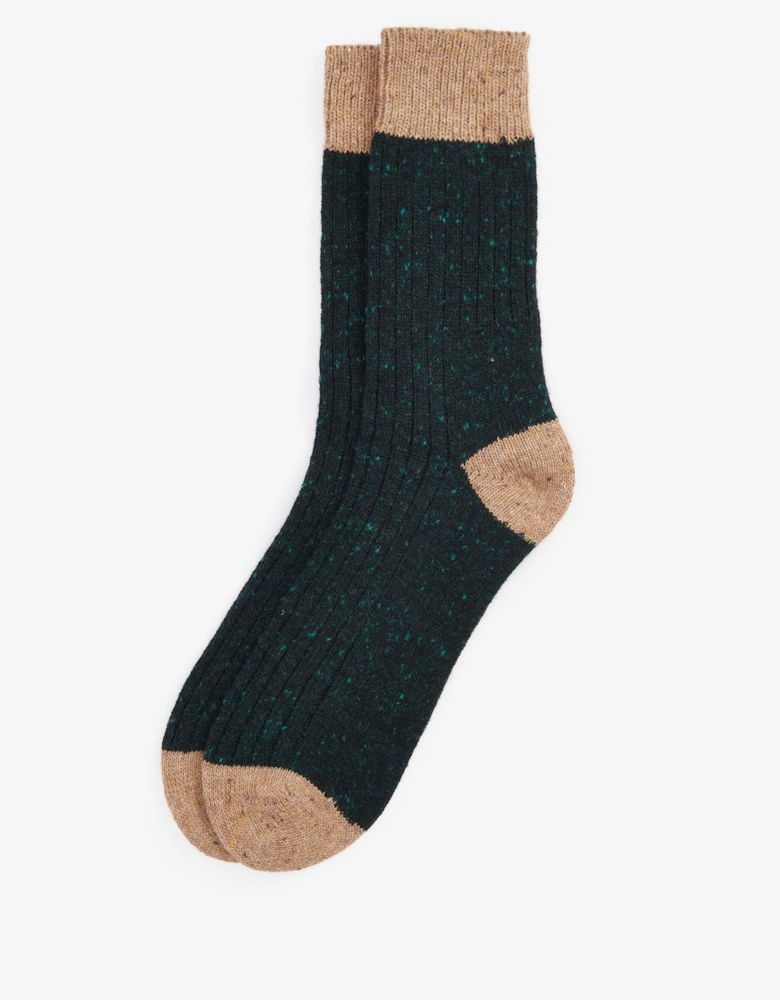Houghton Mens Socks - Evergreen/Sandstone