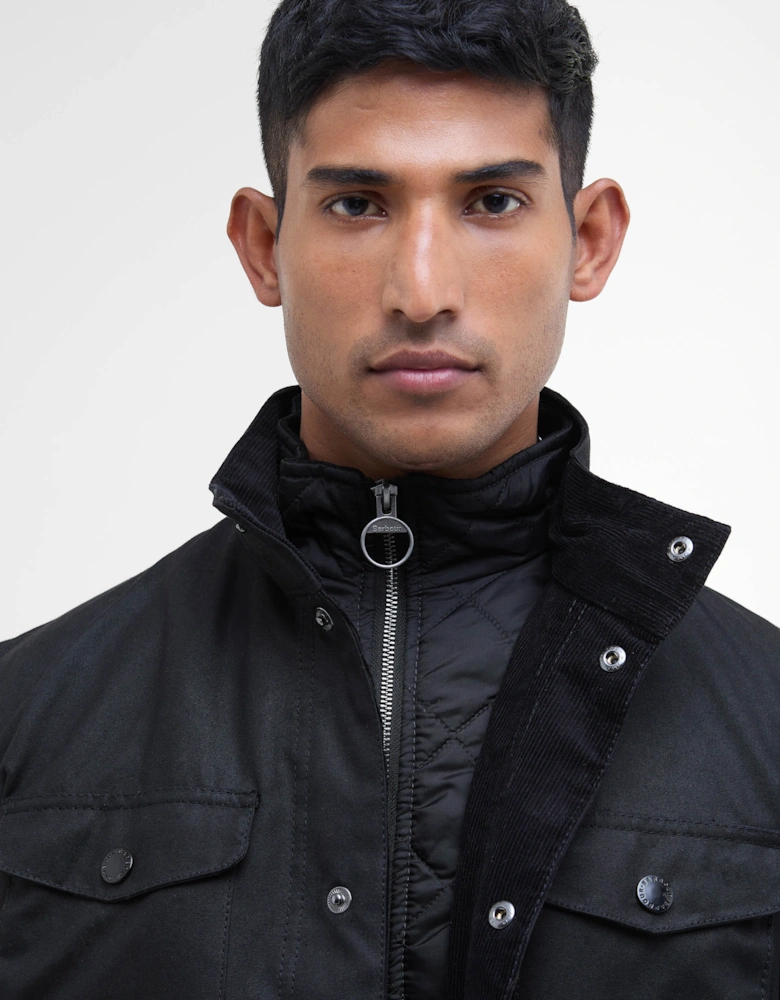 Ogston Mens Wax Jacket - Black/Classic