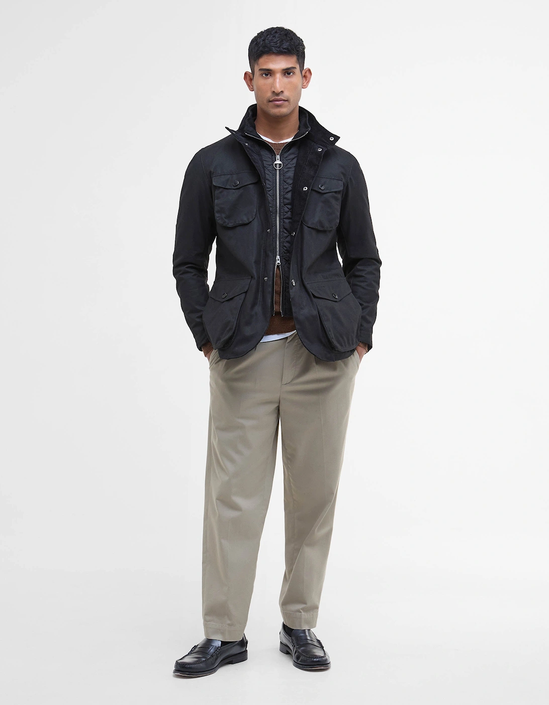 Ogston Mens Wax Jacket - Black/Classic
