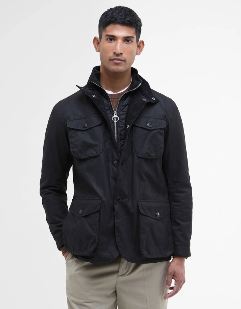 Ogston Mens Wax Jacket - Black/Classic