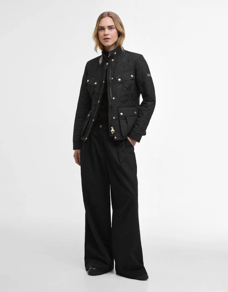 Halsey Womens Quilted Jacket - Black/Dusky Khaki