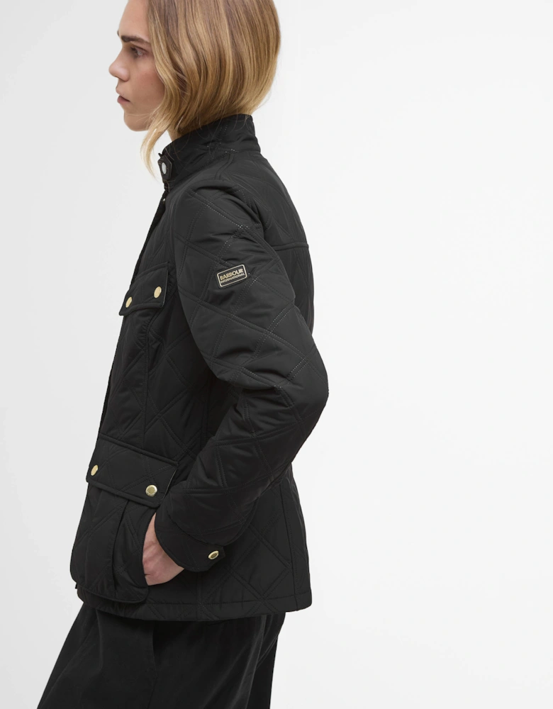 Halsey Womens Quilted Jacket - Black/Dusky Khaki