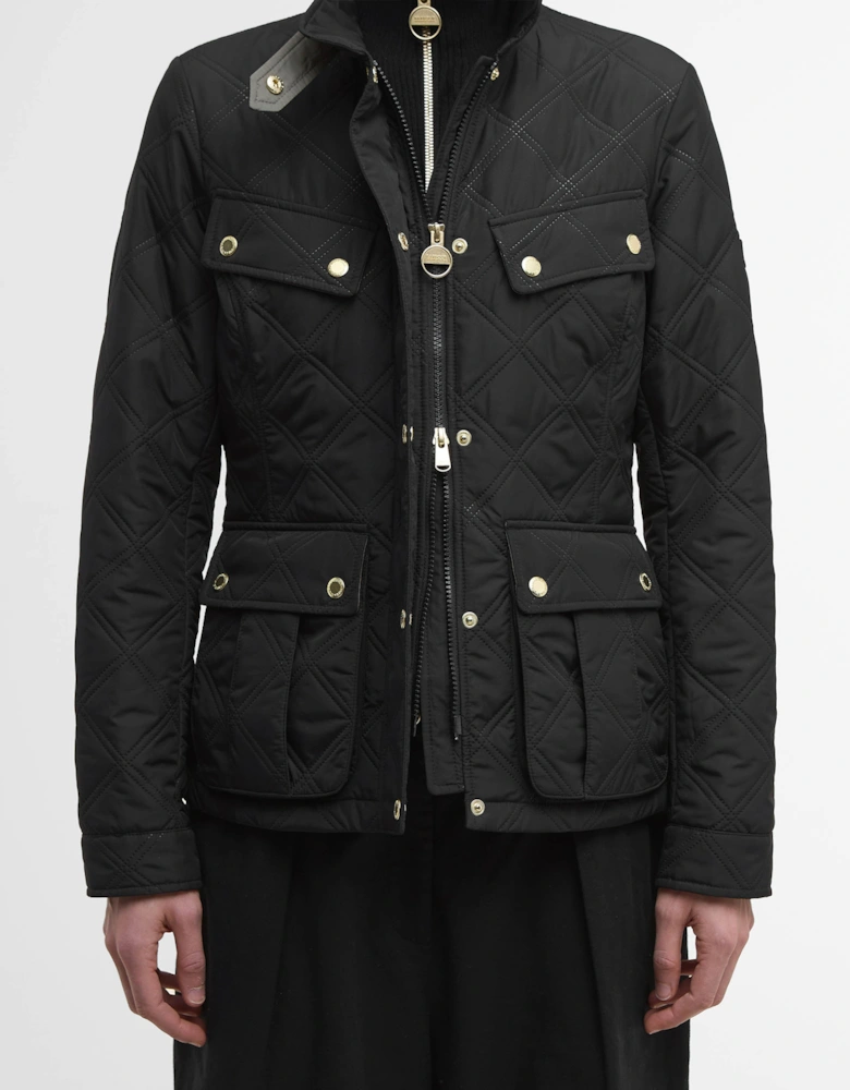 Halsey Womens Quilted Jacket - Black/Dusky Khaki