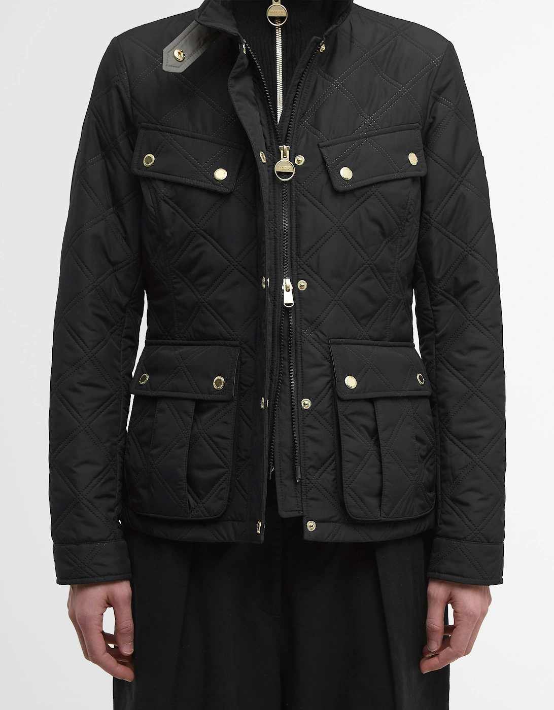 Halsey Womens Quilted Jacket - Black/Dusky Khaki