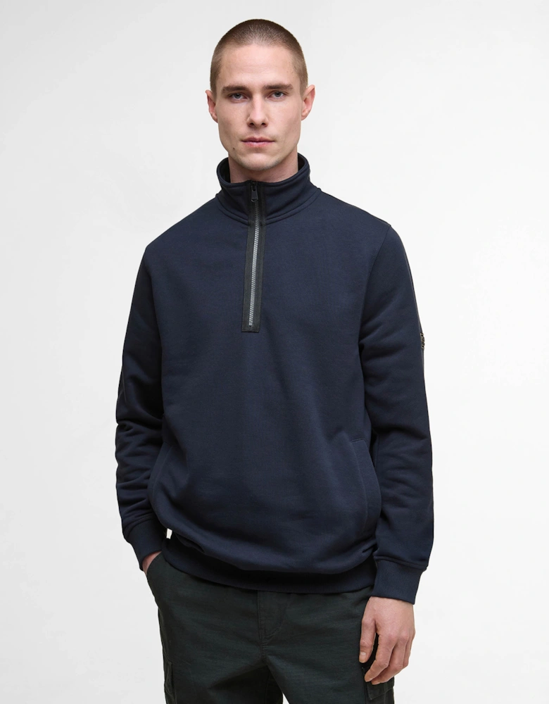 Outline Mens Funnel Neck Sweatshirt - Dark Navy