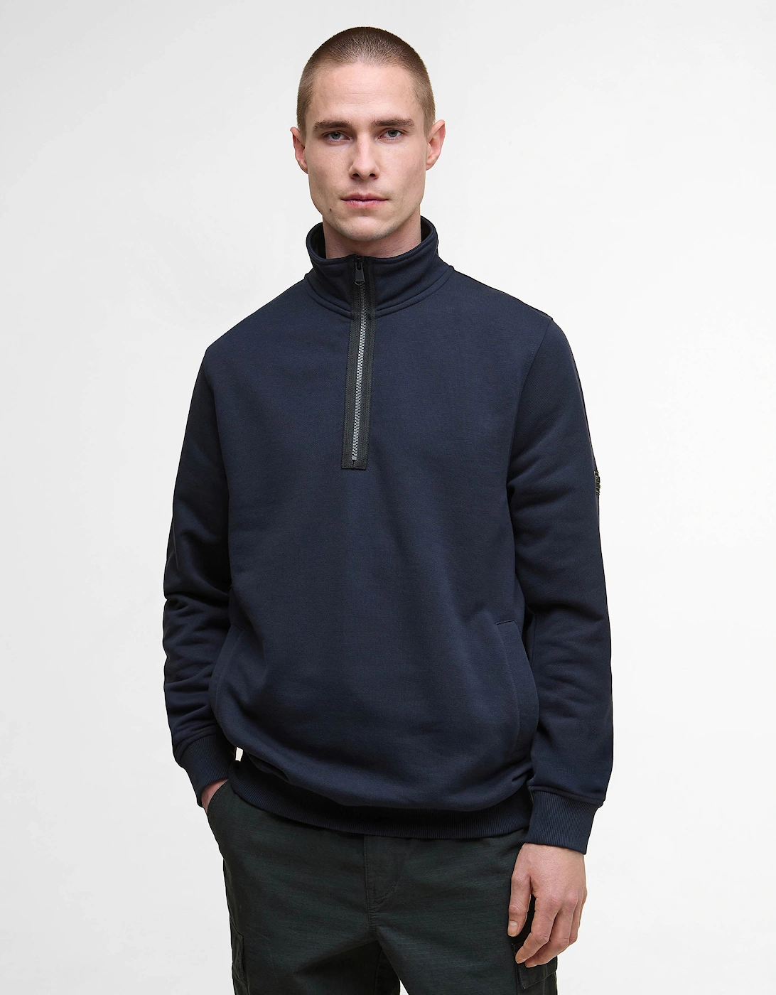 Outline Mens Funnel Neck Sweatshirt - Dark Navy, 7 of 6