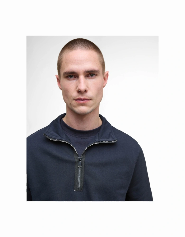 Outline Mens Funnel Neck Sweatshirt - Dark Navy
