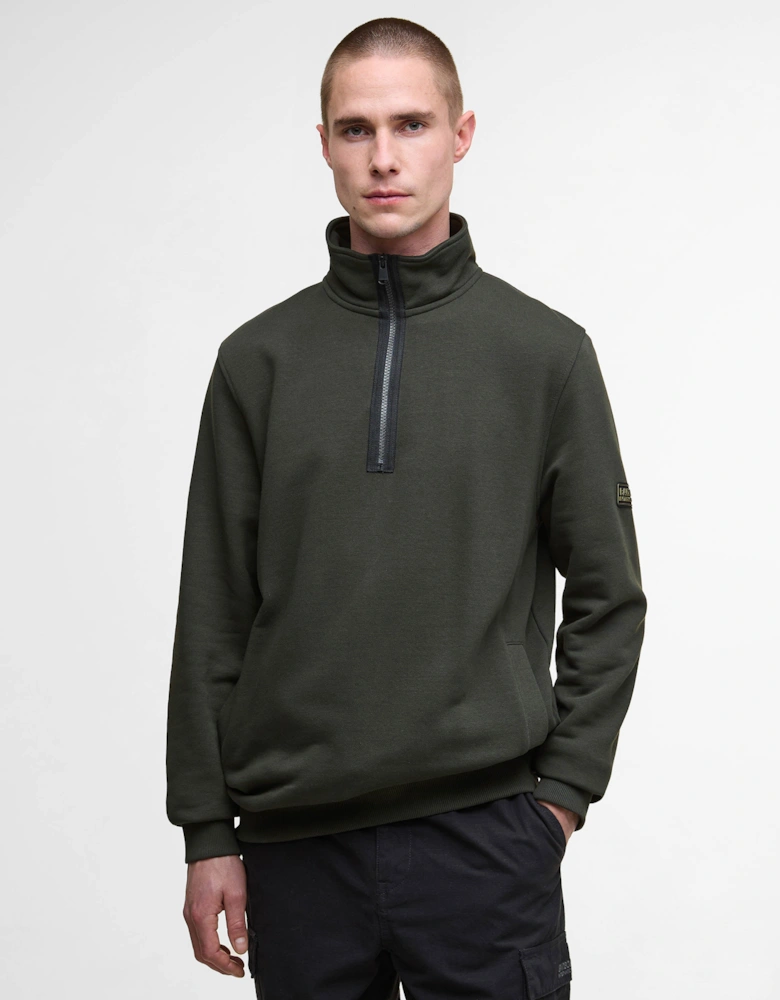 Outline Mens Funnel Neck Sweatshirt - Sage