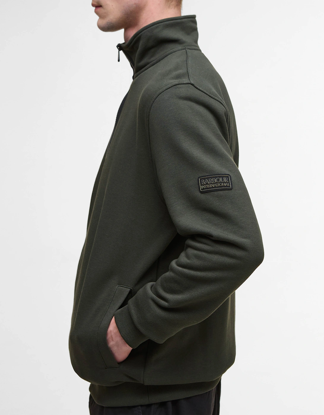Outline Mens Funnel Neck Sweatshirt - Sage
