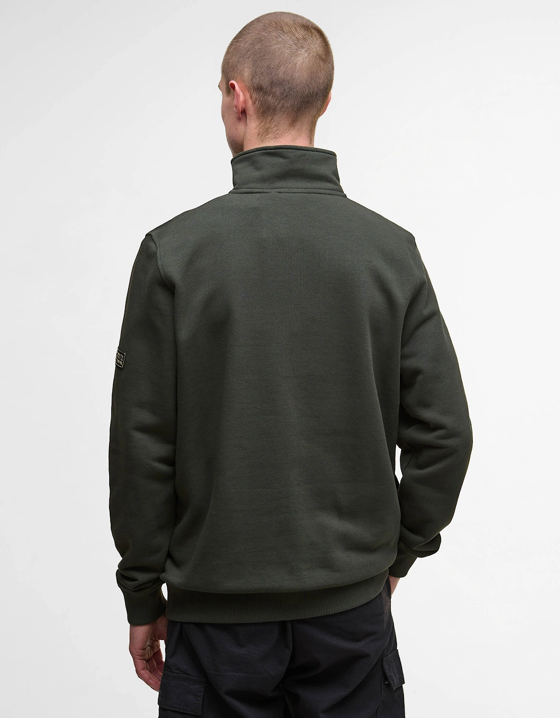 Outline Mens Funnel Neck Sweatshirt - Sage