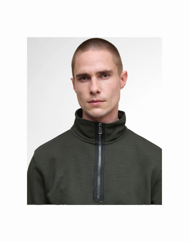 Outline Mens Funnel Neck Sweatshirt - Sage
