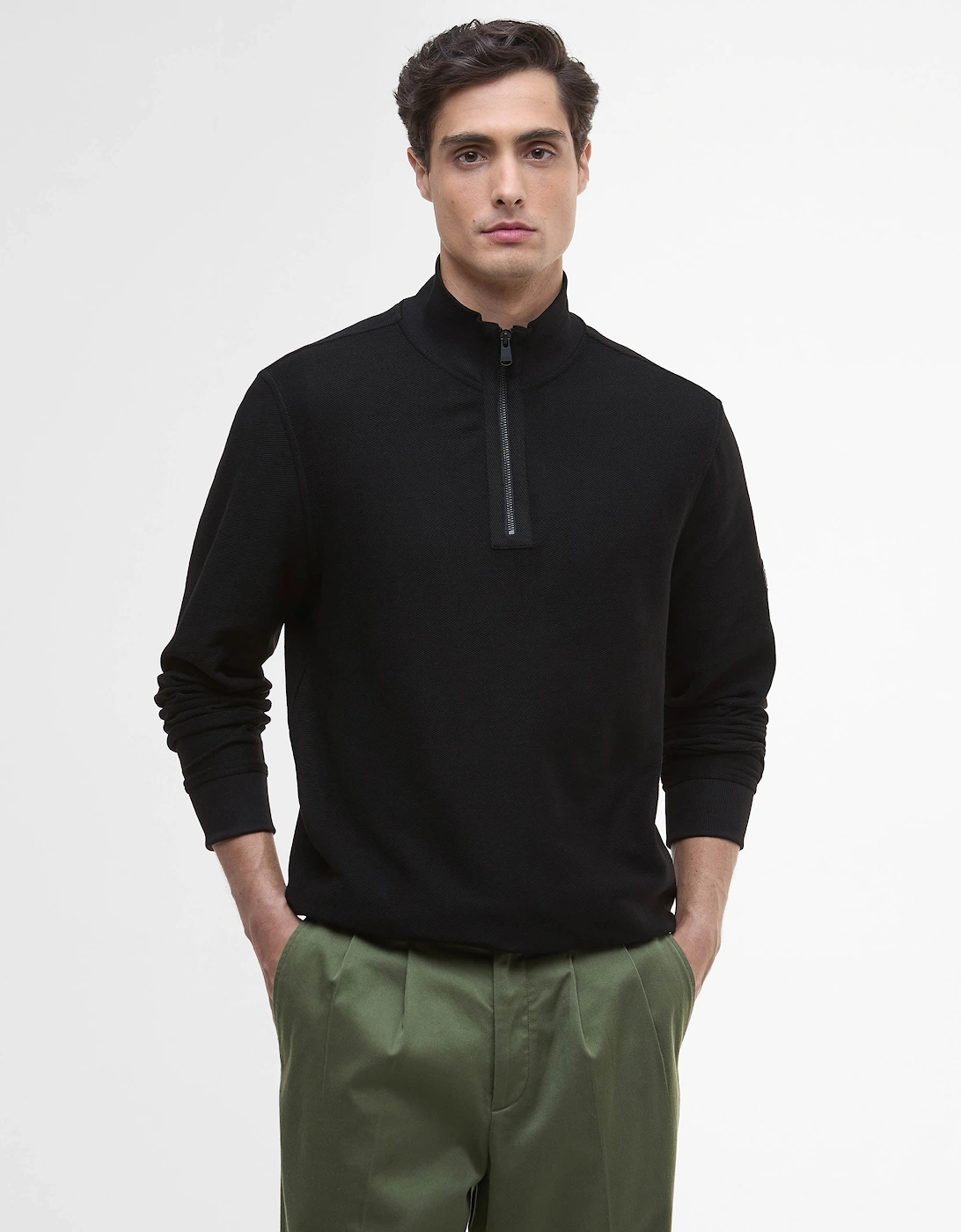 Men's Barbour International Samuel Mens Funnel Neck Sweatshirt - Black - Size: M