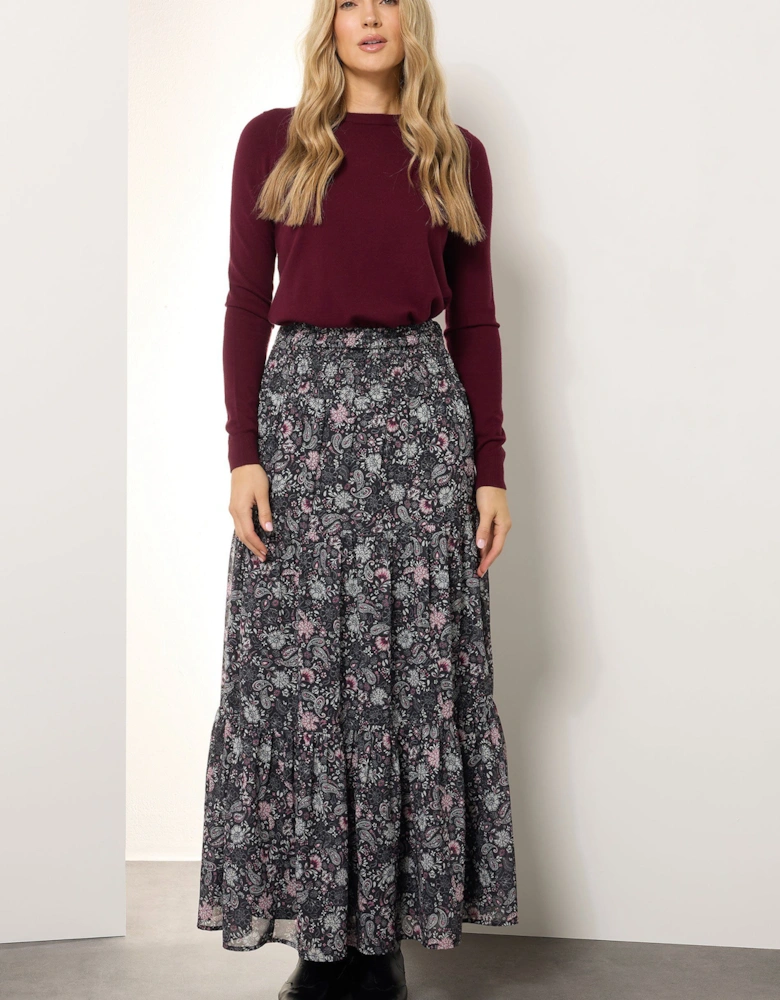 Tall Paisley Tiered Maxi Skirt