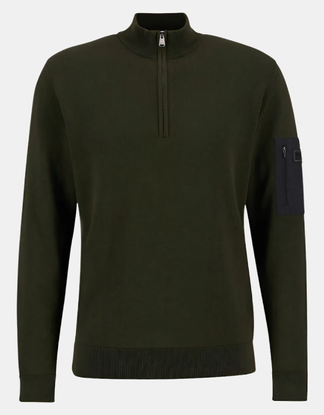 Blades Mens Cotton Half Zip Jumper - Sage, 2 of 1