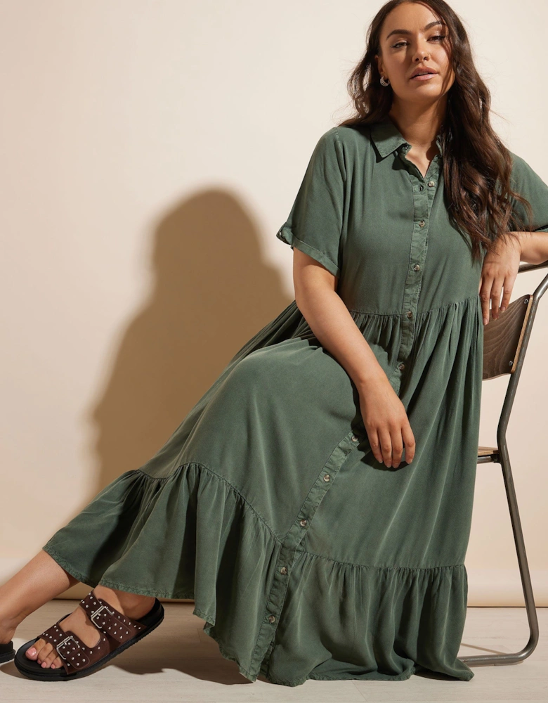 Maxi Chambray Shirt Dress