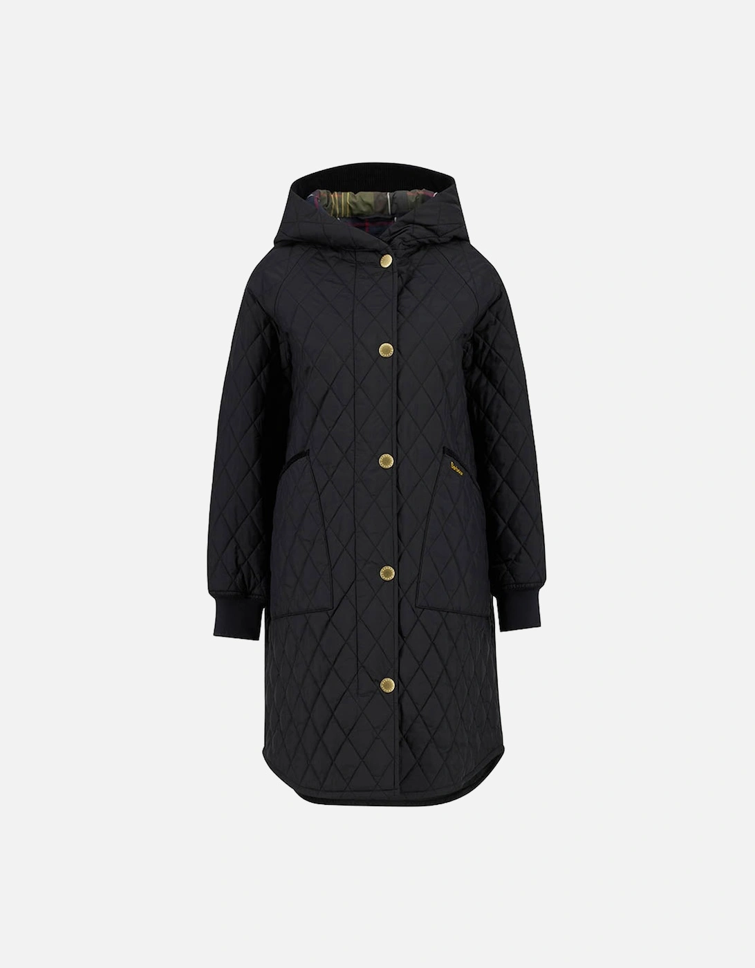 Hilary Womens Quilted Jacket - Black/Classic Tartan, 2 of 1
