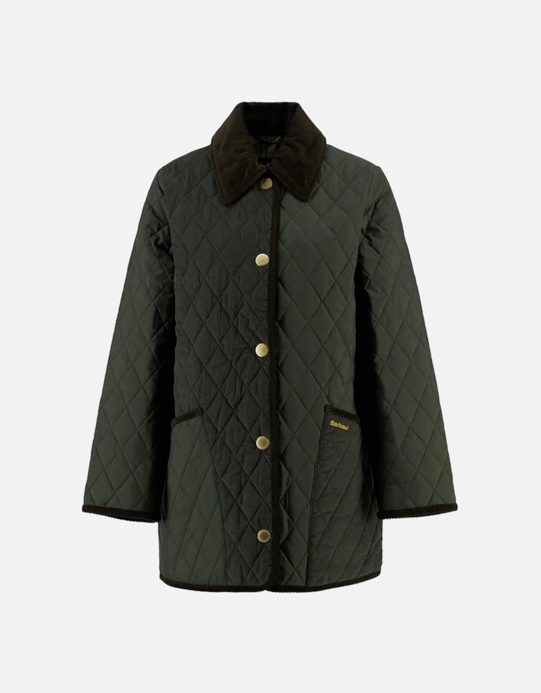Meryl Womens Quilted Jacket - Olive/Ancient Tartan