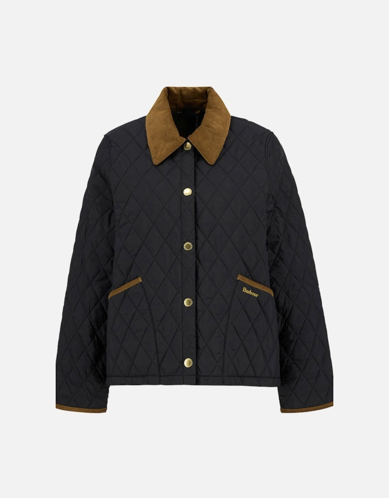 Icons Cropped Liddesdale Womens Quilted Jacket - Black/Classic