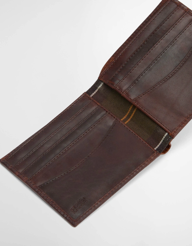 Bilton Mens Leather Wallet Burnt - Chocolate Brown