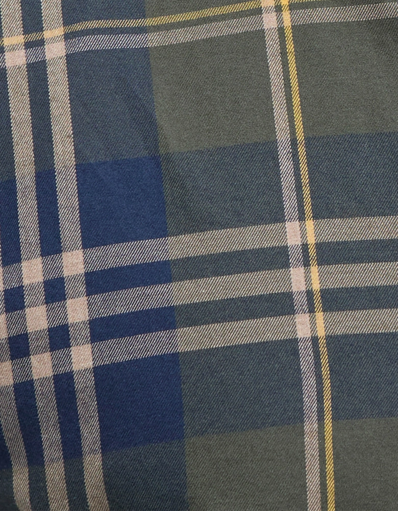 Edgar Mens Tailored Checked Shirt - Olive