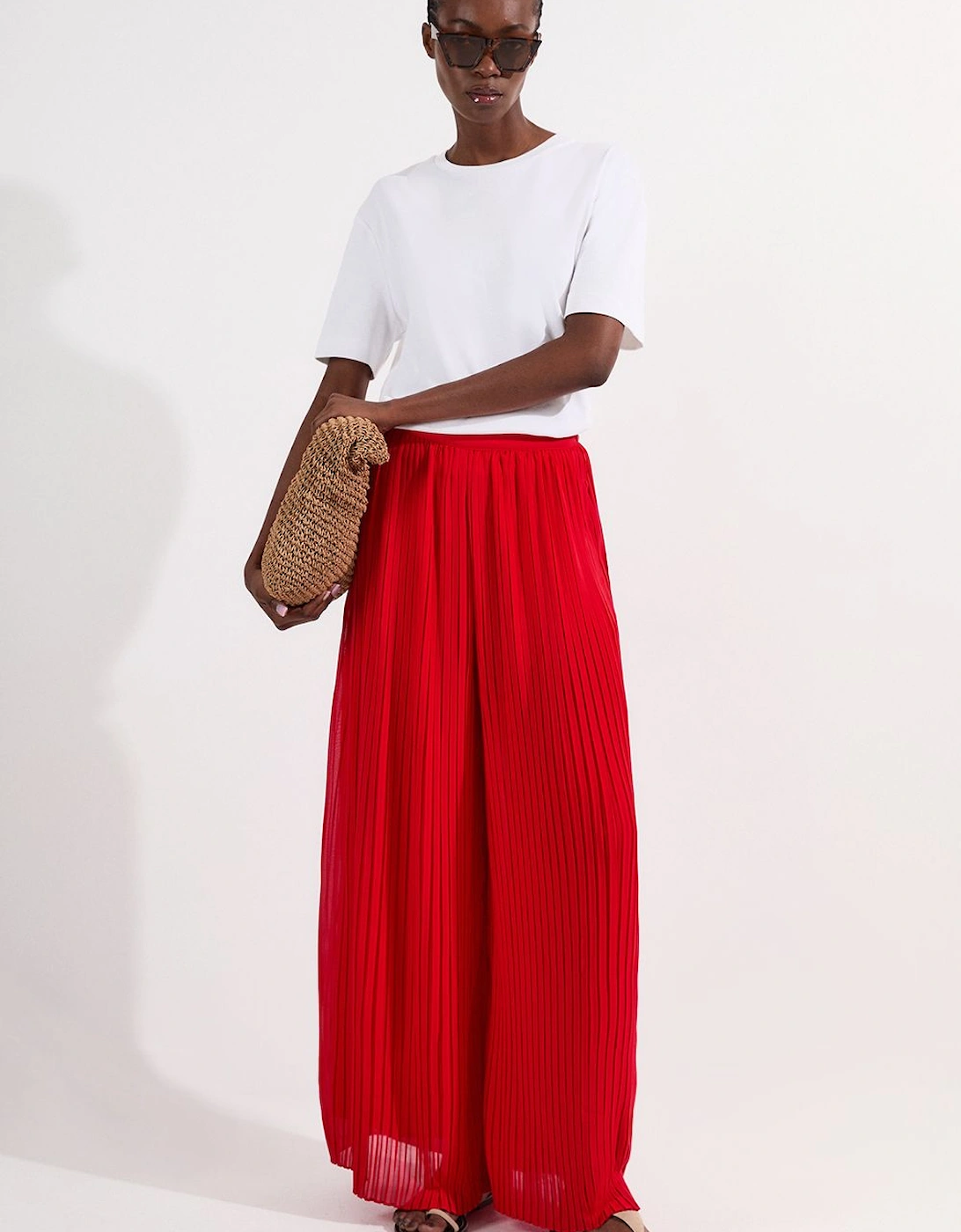 Pleated Woven Wide Leg Trousers, 2 of 1