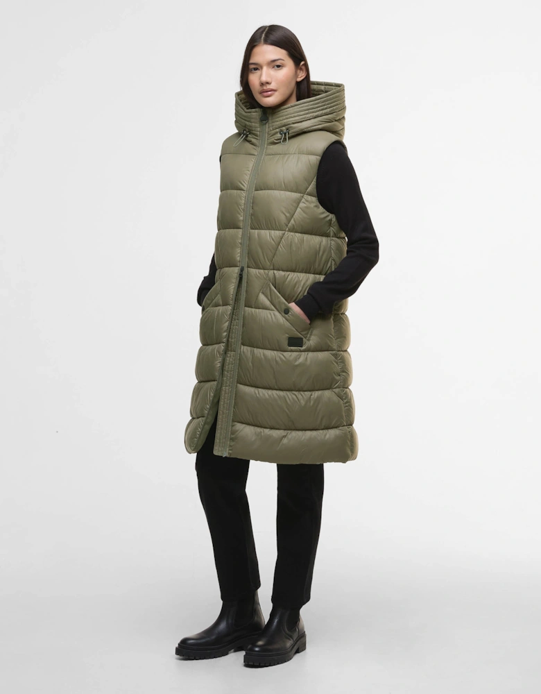 Cecilla Womens Puffer Gilet - Dusky Khaki