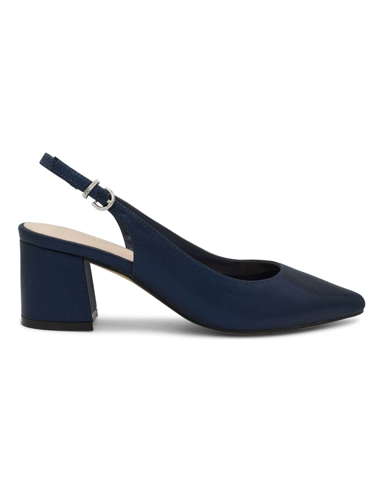Shimmer 'Imelda' Mid Heel Block Heel Sling Back Court Shoes