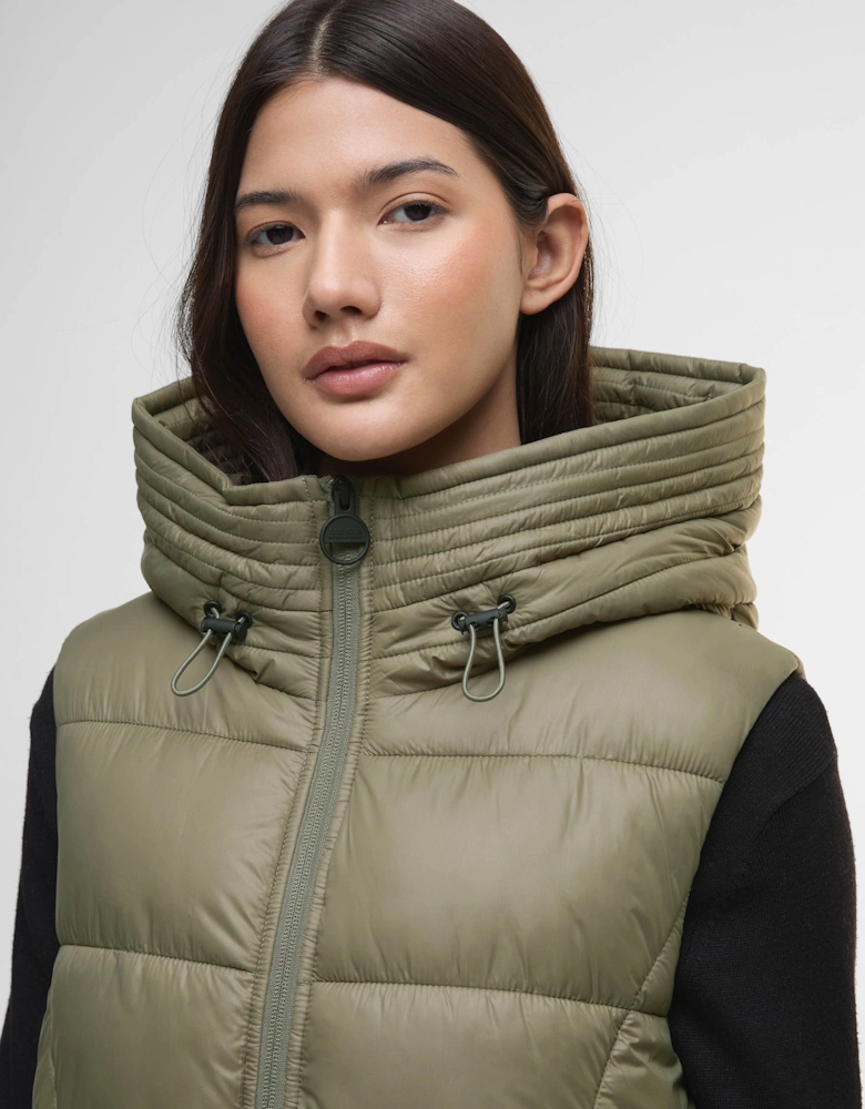 Cecilla Womens Puffer Gilet - Dusky Khaki