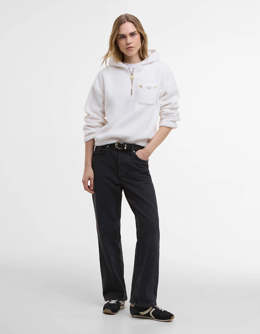 Lola Womens Fleece Hoodie - Off White