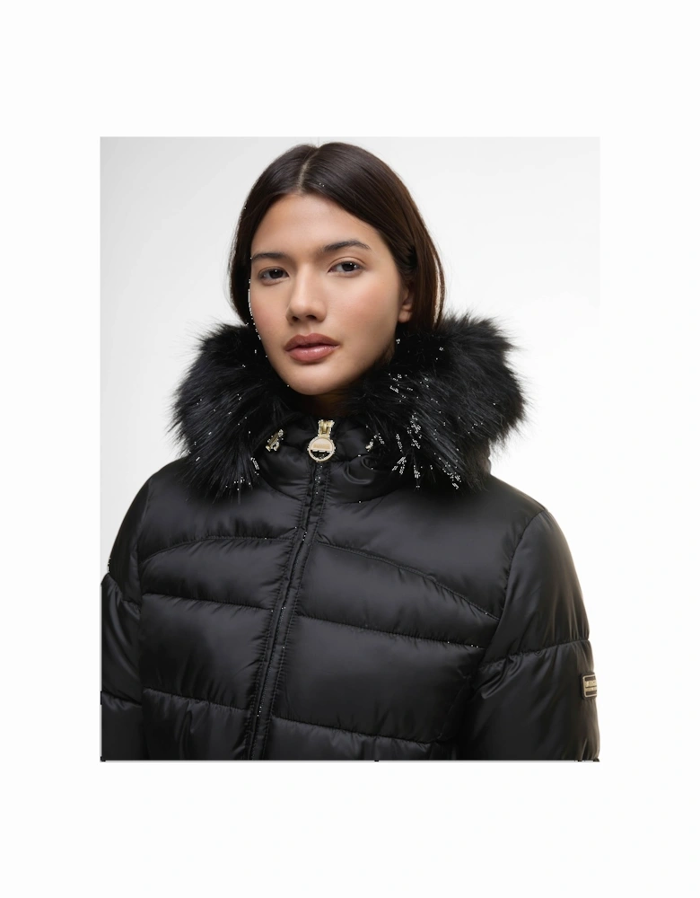Cher Womens Puffer Jacket - Black