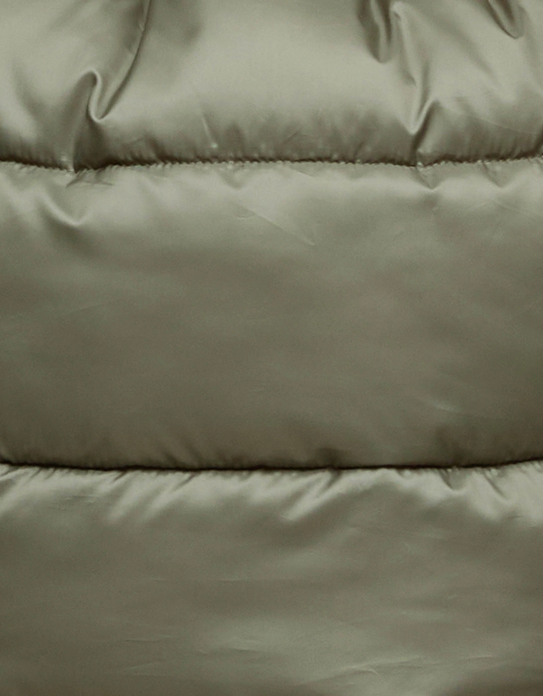 Short Track Line Womens Puffer Jacket - Dusky Khaki/Jasmine Leopard Print