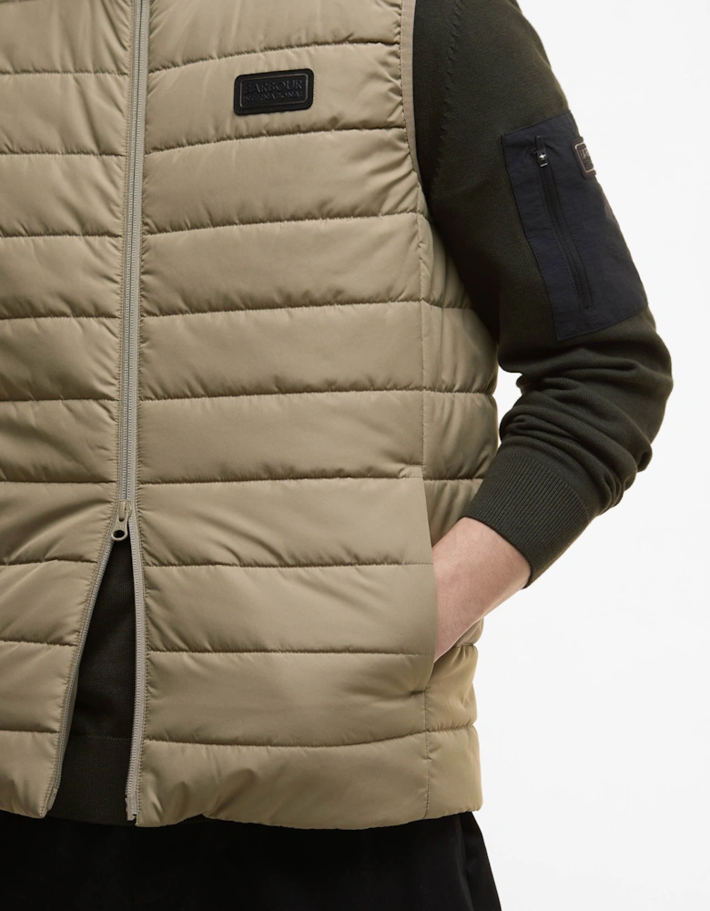 Aldon Mens Quilted Gilet - Brindle