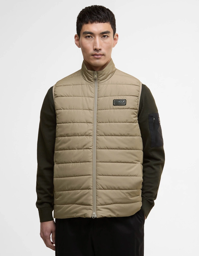 Aldon Mens Quilted Gilet - Brindle