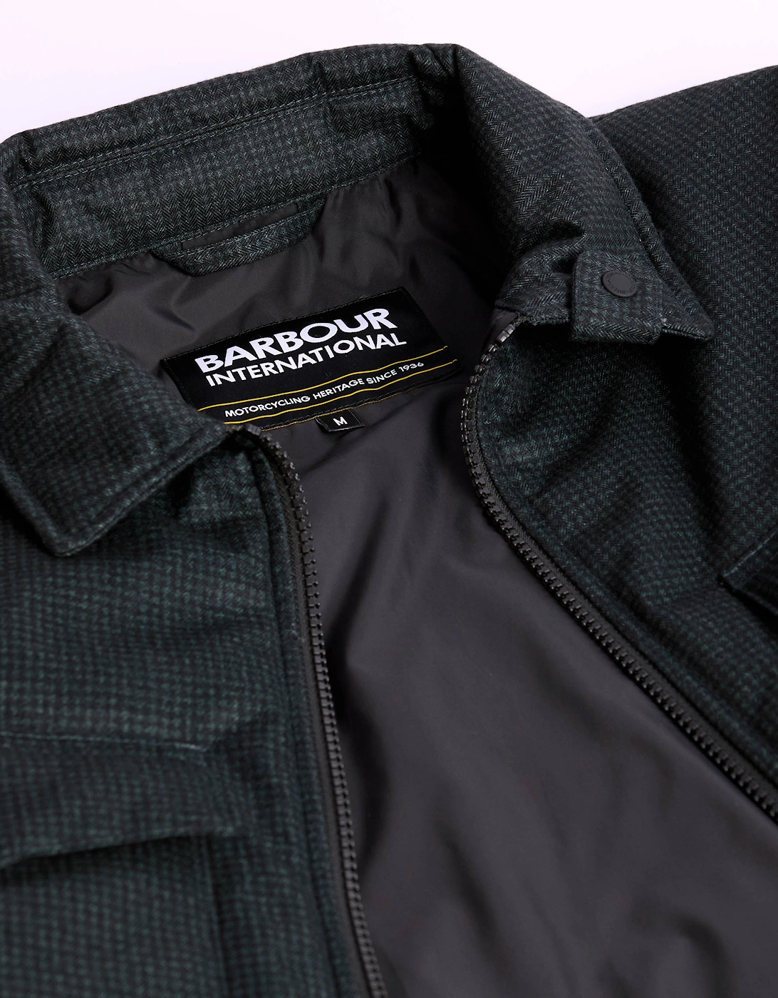 Check Distill Mens Quilted Jacket - Black/Sage Check