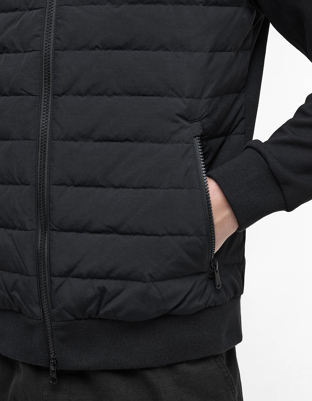 Collins Mens Baffle Quilted Sweat - Black