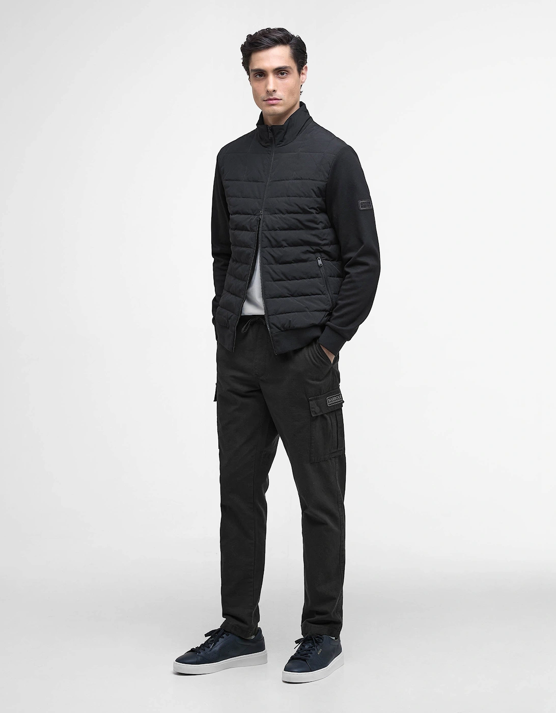 Collins Mens Baffle Quilted Sweat - Black