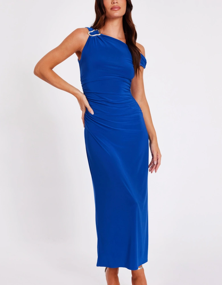 Royal Asymmetric Midaxi Dress