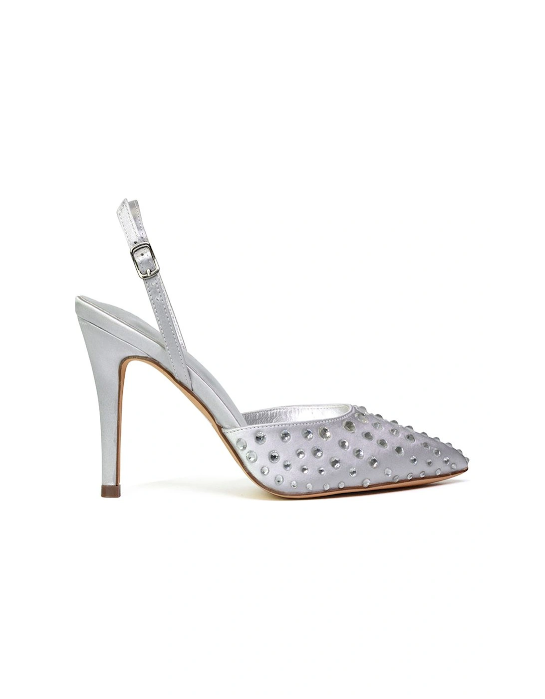 'Shelly' Strappy Slingback Pointed Toe Diamante Stiletto Bridal Heels, 2 of 1