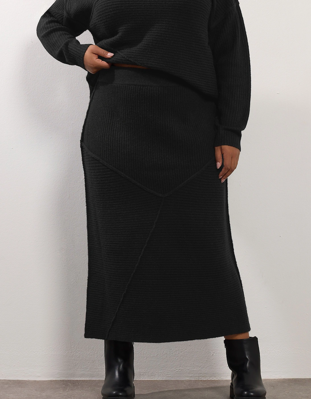 Asymmetric Knit Maxi Skirt, 2 of 1